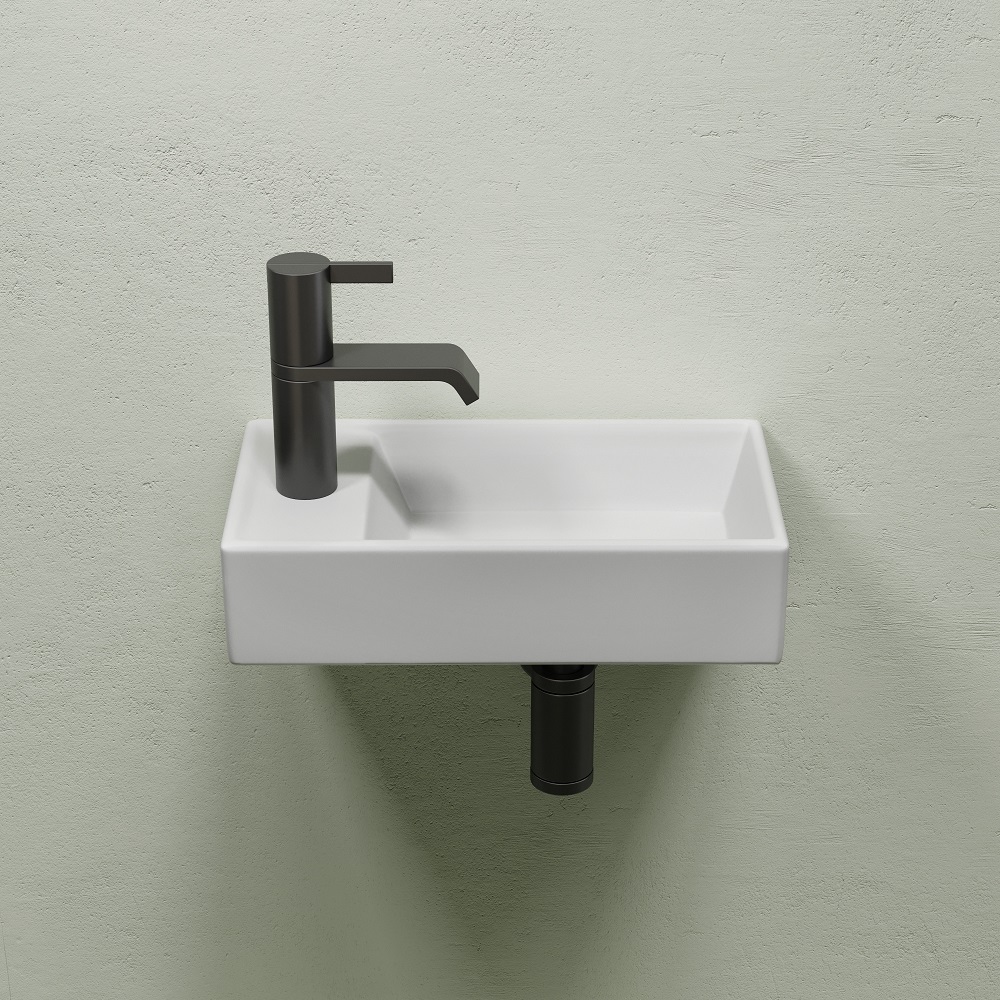 Раковина подвесная Ceramicanova Element CN6051RMW 40.7x21.7x10 (белый матовый), чаша справа
