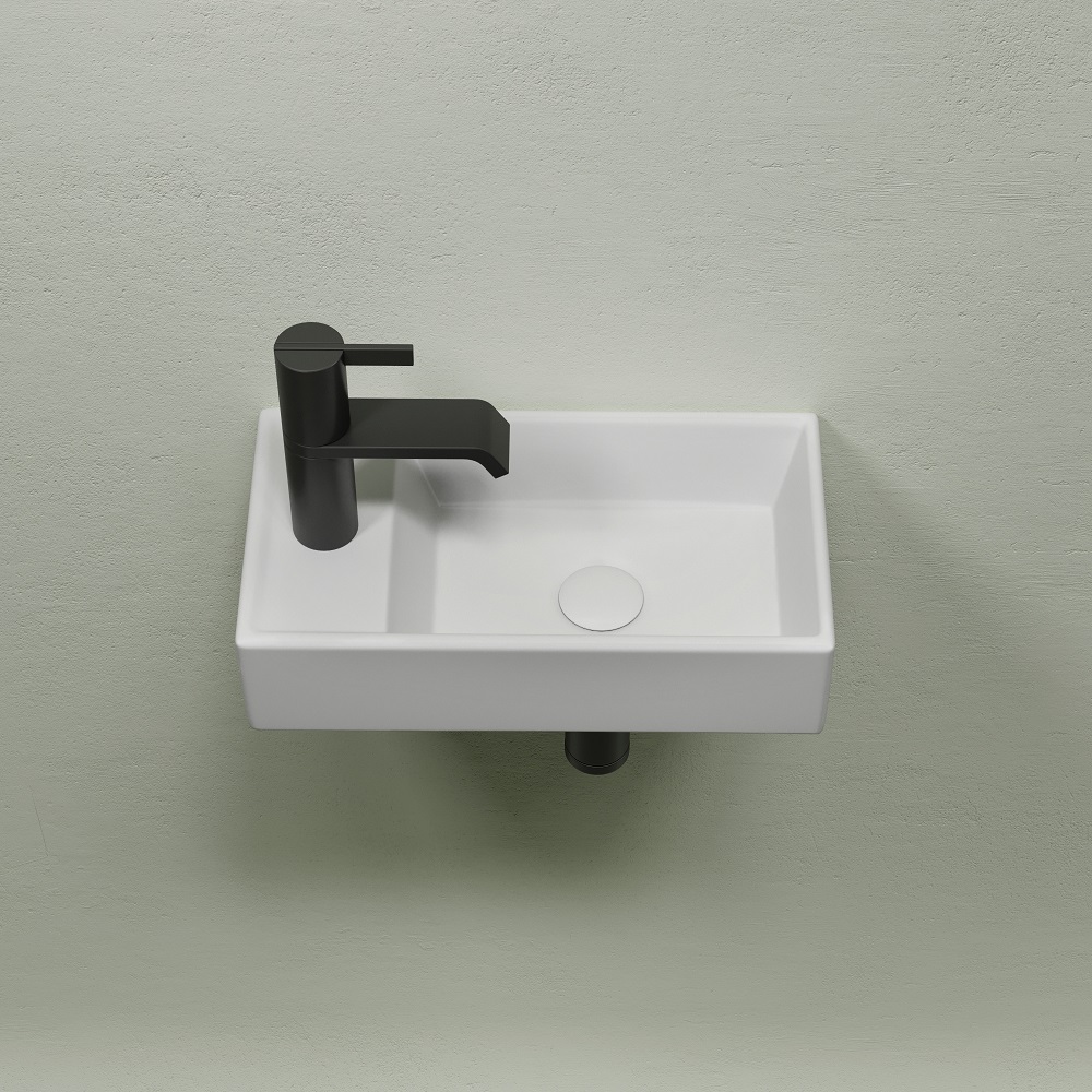 Раковина подвесная Ceramicanova Element CN6051RMW 40.7x21.7x10 (белый матовый), чаша справа