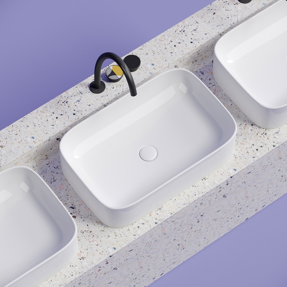 Раковина накладная Ceramicanova Element CN6053 60.5x38x15 (белый), без донного клапана