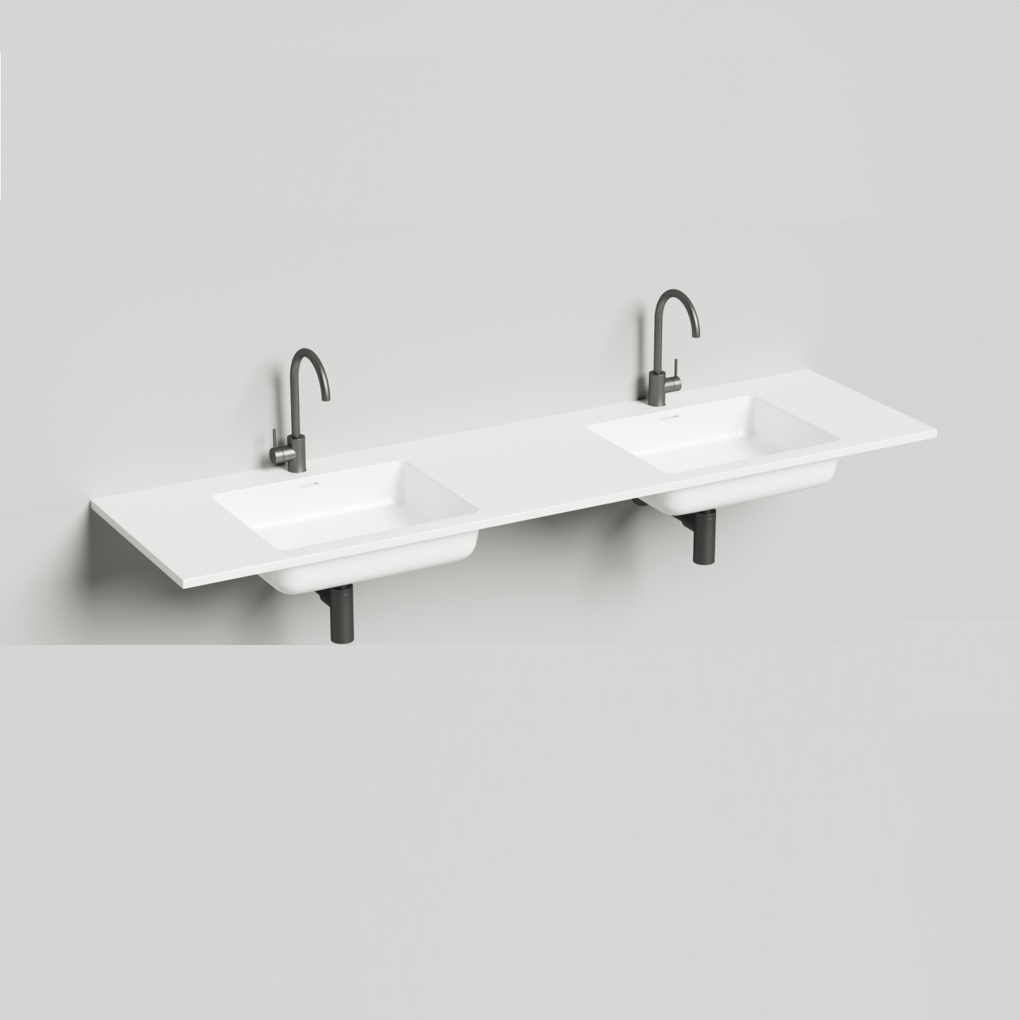 Раковина подвесная Salini S-Stone Onda Classic 1402202M 180x50x14 (белый матовый), с донным клапаном