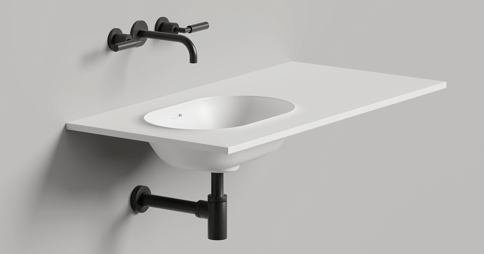 Раковина подвесная Salini S-Stone Onda Edge Oval 14022041MF 200x70x14.6 (покраска полностью, матовый), с донным клапаном