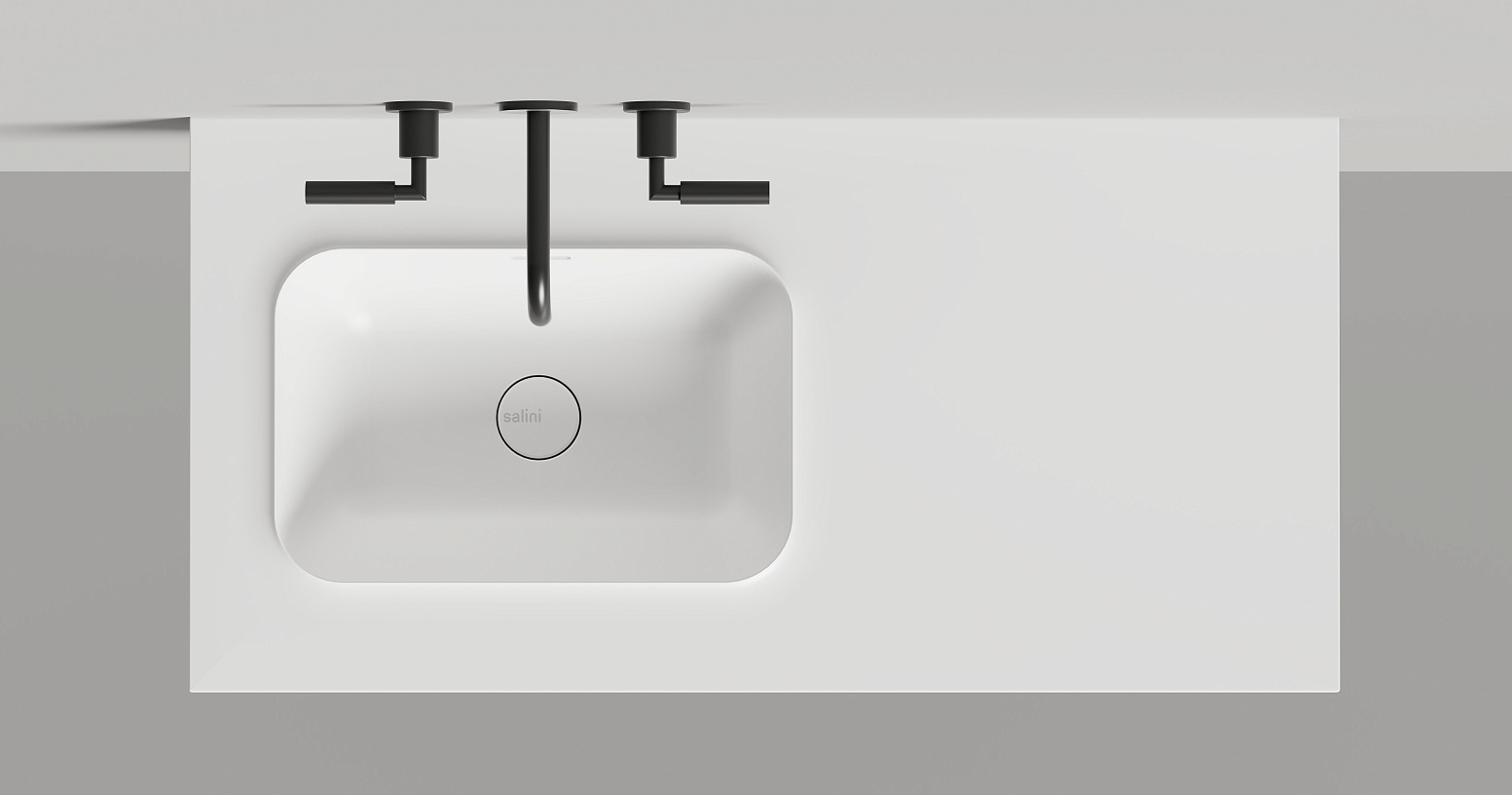 Раковина подвесная Salini S-Stone Onda Edge Round 14022051M 200x70x14.6 (белый матовый), с донным клапаном