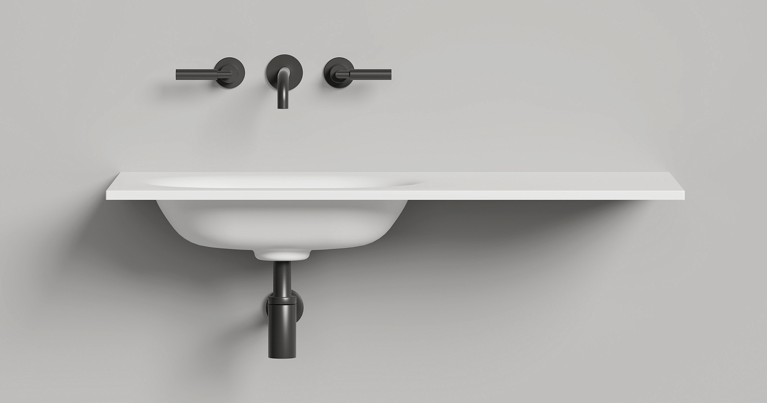 Раковина подвесная Salini S-Stone Onda Flow Oval 1402204MF 200x70x13.8 (покраска по RAL полностью, матовый), с донным клапаном
