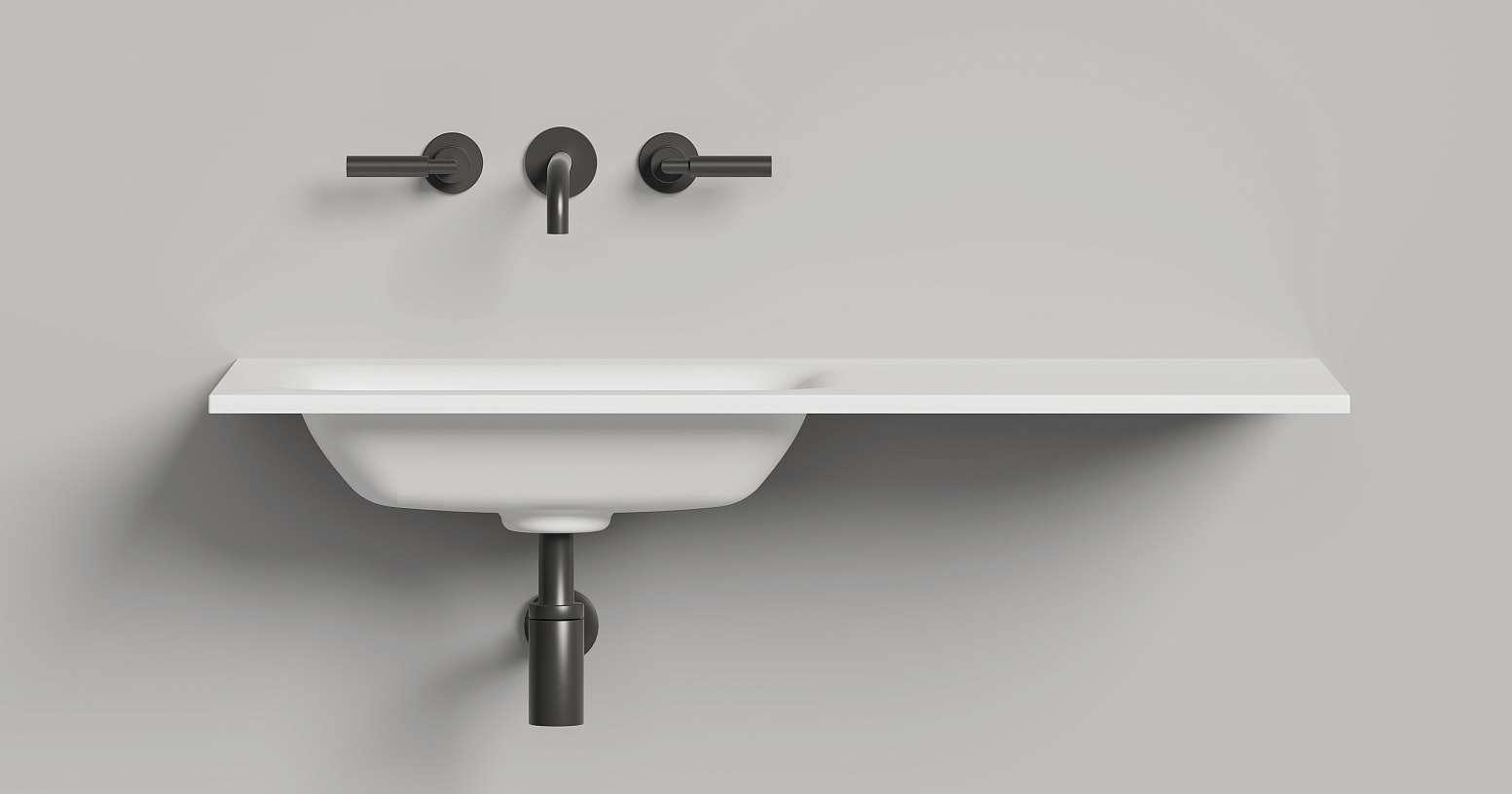Раковина подвесная Salini S-Stone Onda Flow Round 1402205MF 200x70x13.8 (покраска полностью, матовый), с донным клапаном