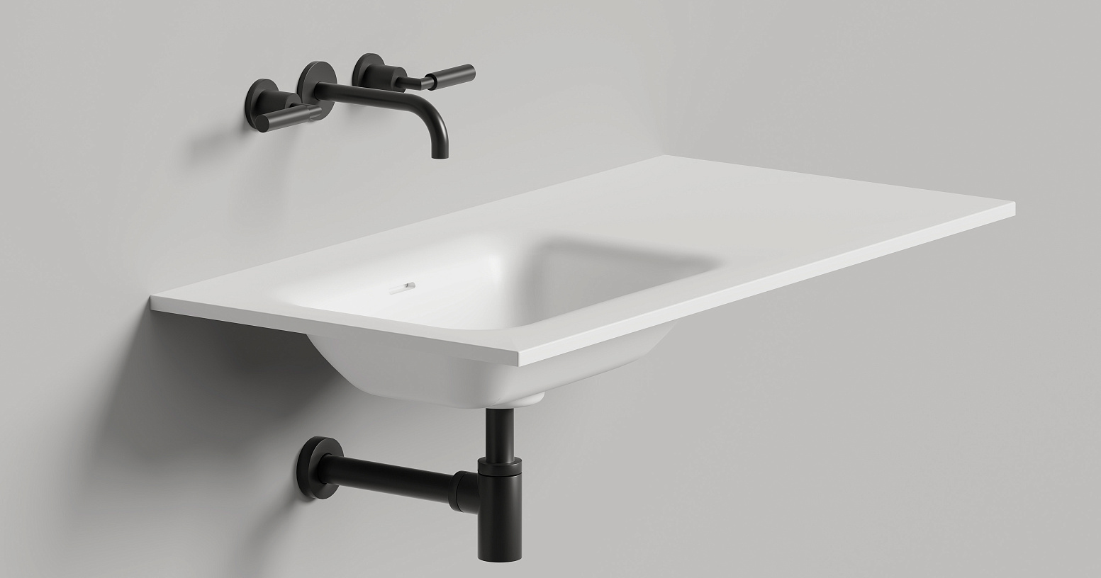 Раковина подвесная Salini S-Stone Onda Flow Round 1402205MF 200x70x13.8 (покраска полностью, матовый), с донным клапаном