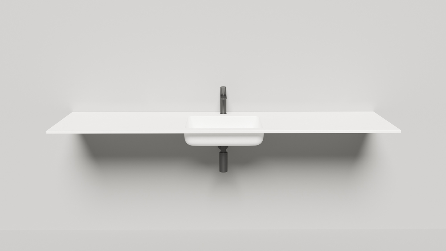Раковина подвесная Salini S-Stone Onda Plus 1402203M 200x55x14 (белый матовый), с донным клапаном