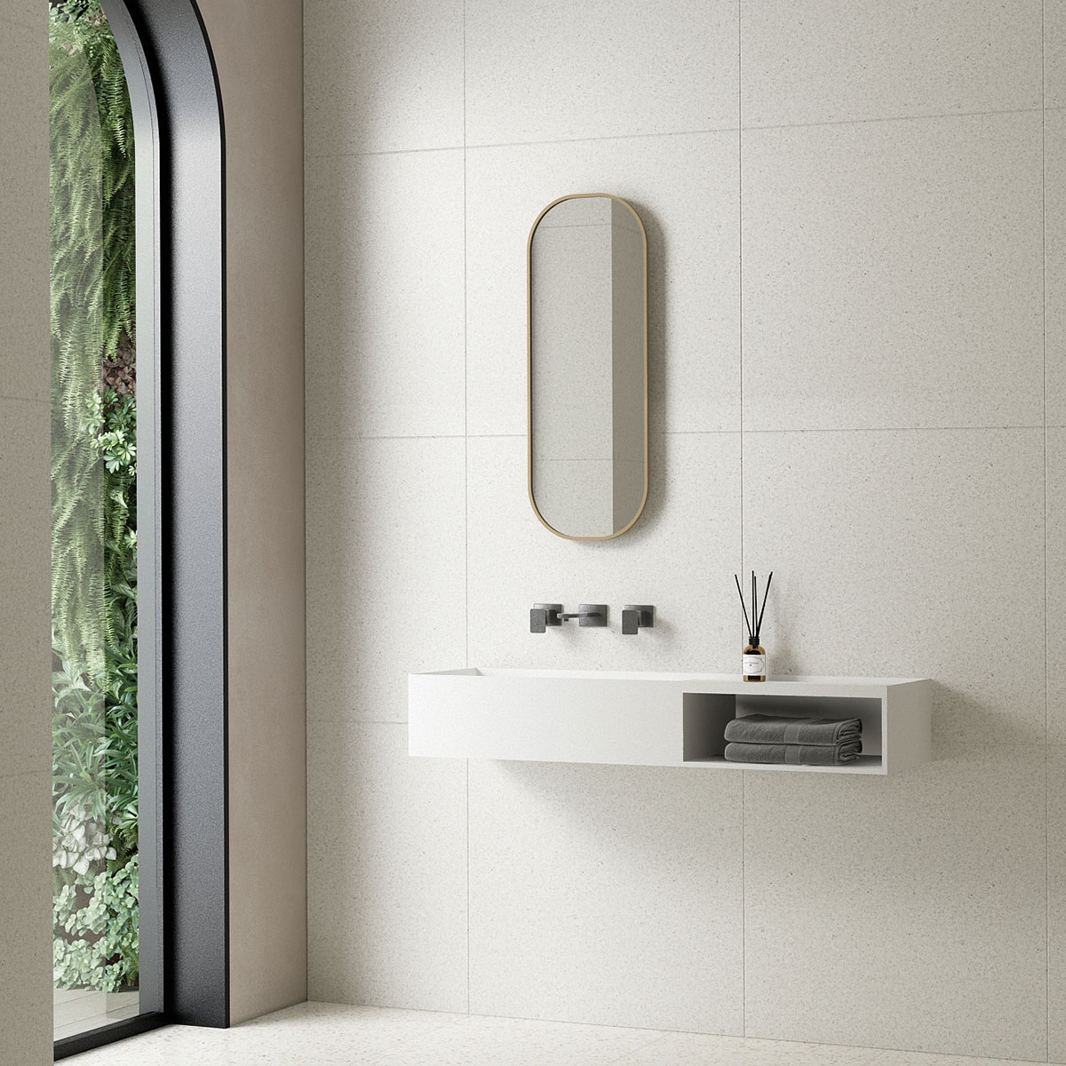 Раковина подвесная Vincea Solid surface VWB-6S180MW 80x40 (белый матовый)