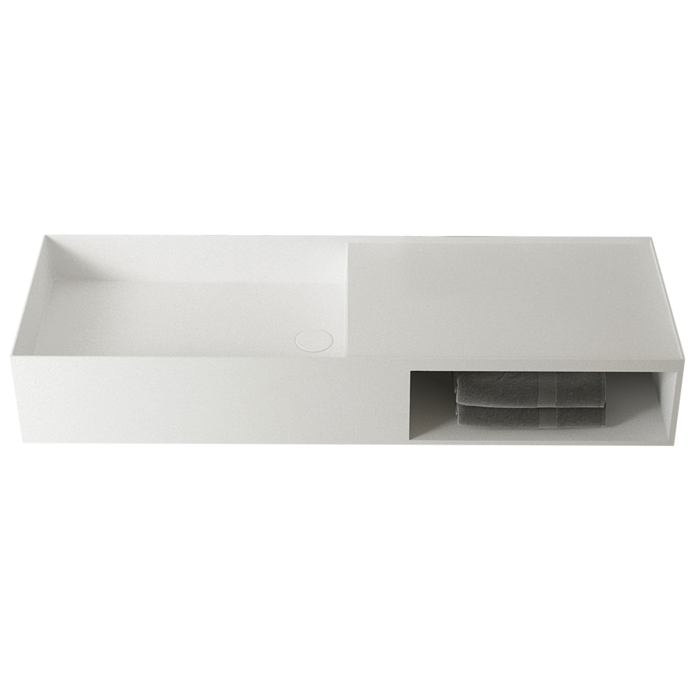 Раковина подвесная Vincea Solid surface VWB-6S180MW 80x40 (белый матовый)