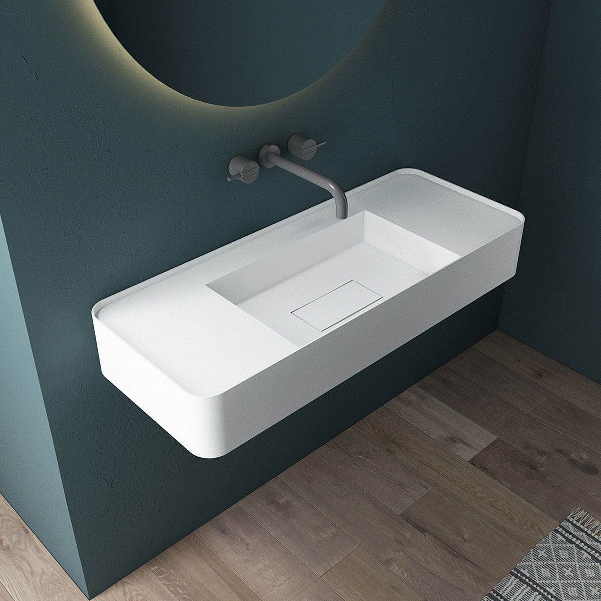 Раковина подвесная Vincea Solid surface VWB-6S312MW 120x40 (белый матовый)