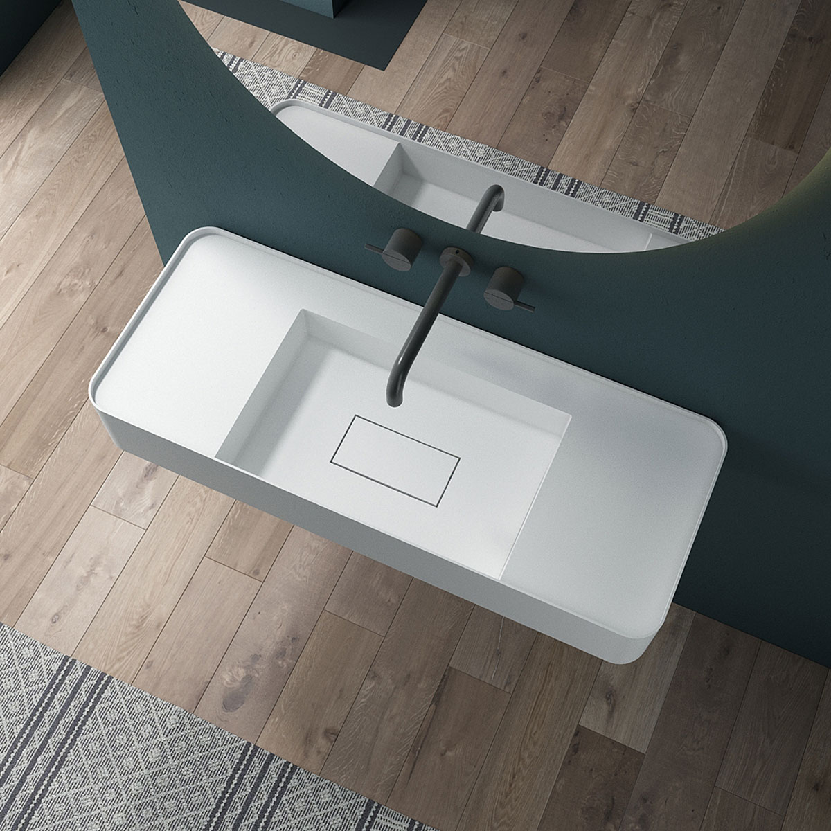 Раковина подвесная Vincea Solid surface VWB-6S312MW 120x40 (белый матовый)
