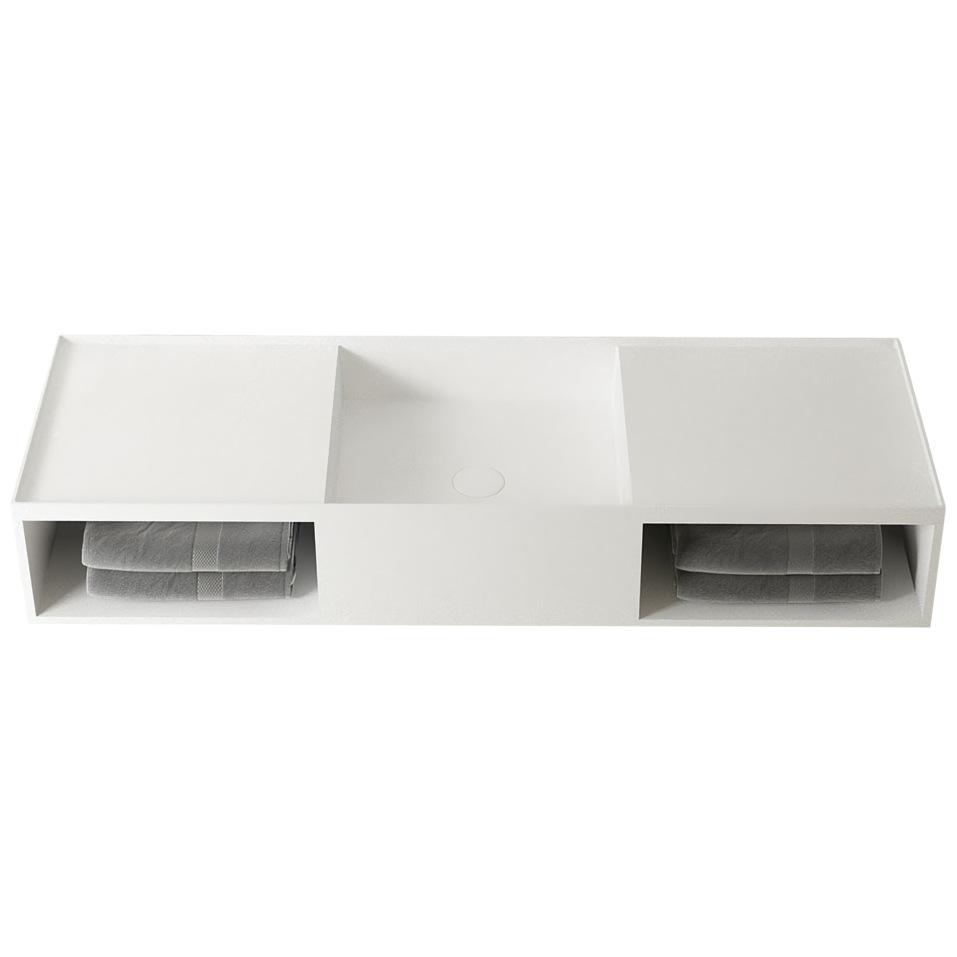 Раковина подвесная Vincea Solid surface VWB-6S212MW 120x40 (белый матовый)