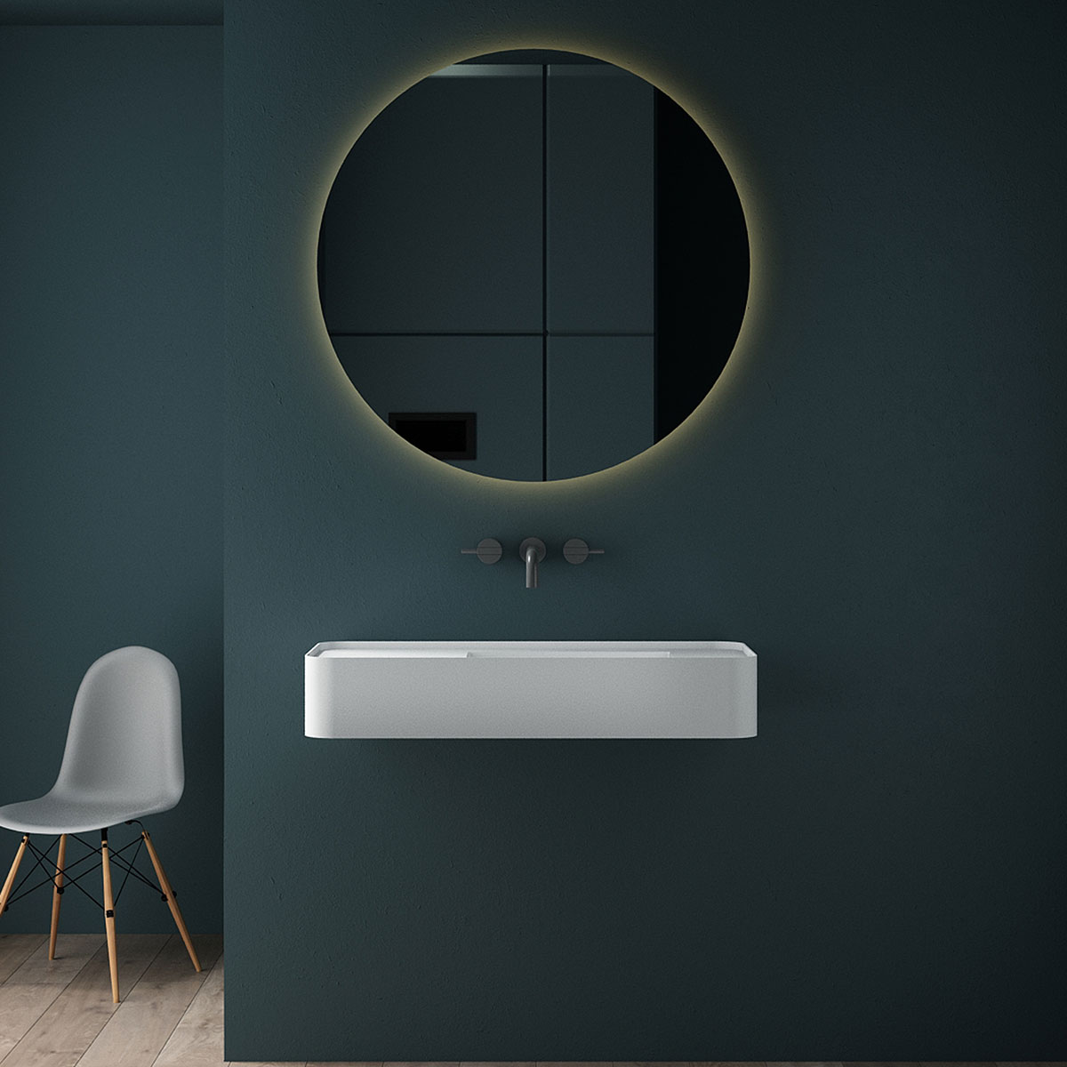 Раковина подвесная Vincea Solid surface VWB-6S412MW 120x40 (белый матовый)