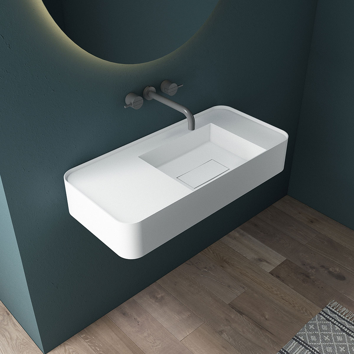 Раковина подвесная Vincea Solid surface VWB-6S480MW 80x40 (белый матовый)