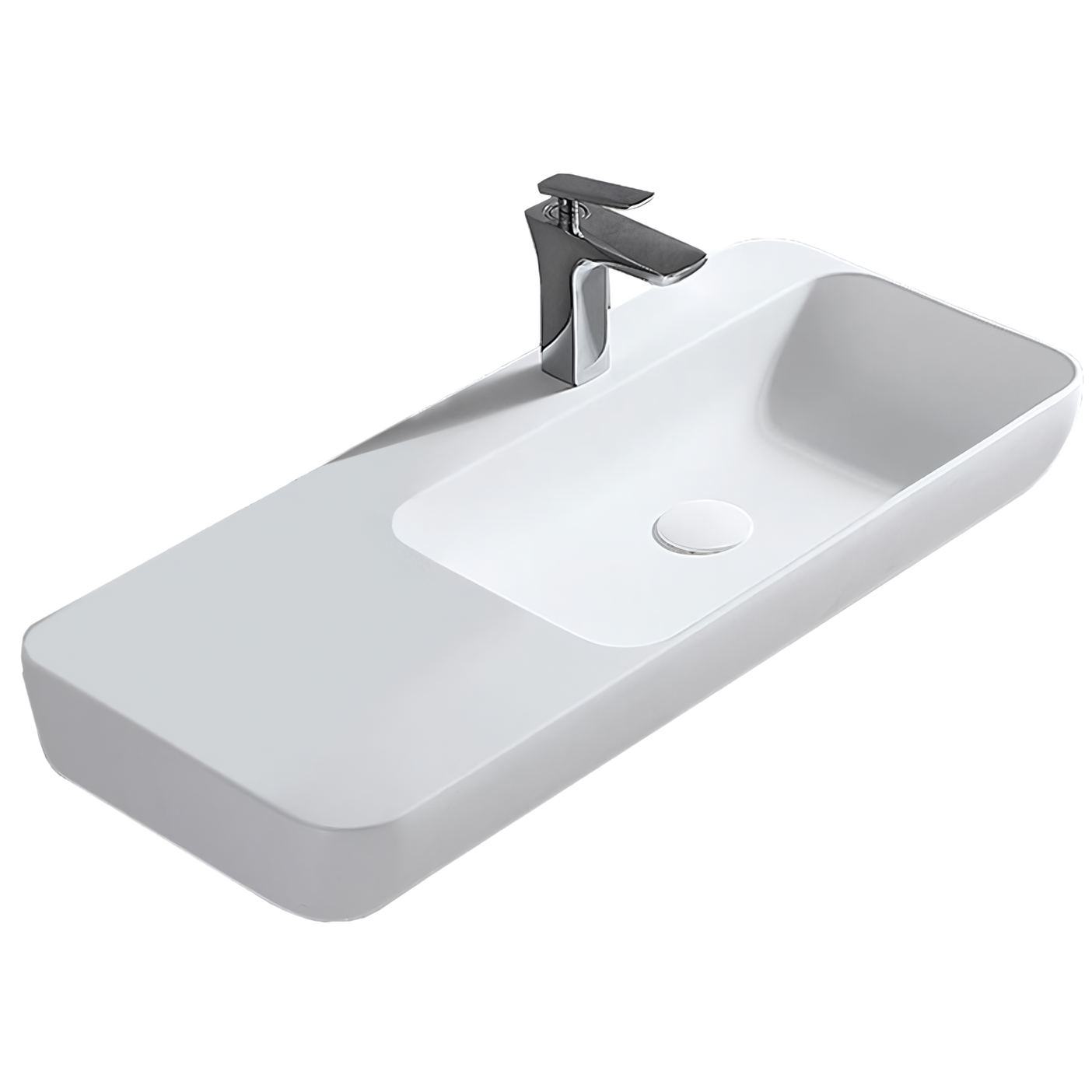 Раковина подвесная Vincea Solid surface VWB-6S590MW 90x40x12 (белый матовый)