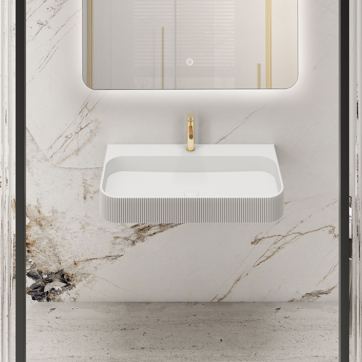 Раковина подвесная Vincea Solid surface VWB-6SG90MW 90x46x12 (белый матовый)
