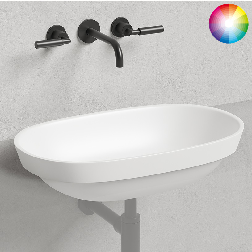 Раковина полувстраиваемая Salini Marea S-Sense 1802101GF 64.5x38.7x16.5 (покраска RAL полностью, глянцевый), без донного клапана