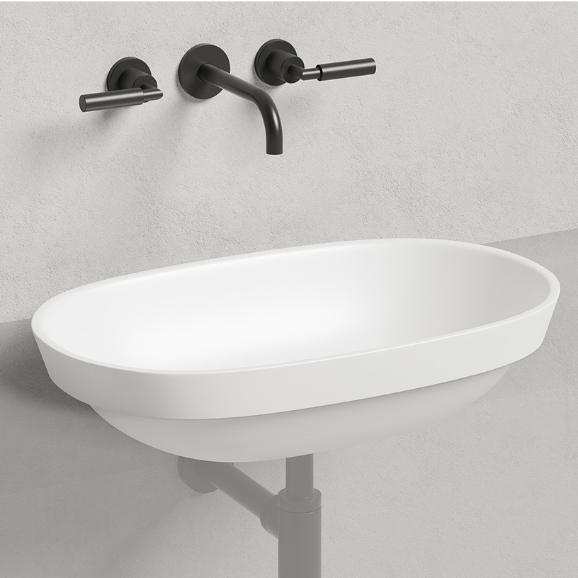 Раковина полувстраиваемая Salini Marea S-Stone 1802201M 64.5x38.7x16.5 (белый матовый), без донного клапана