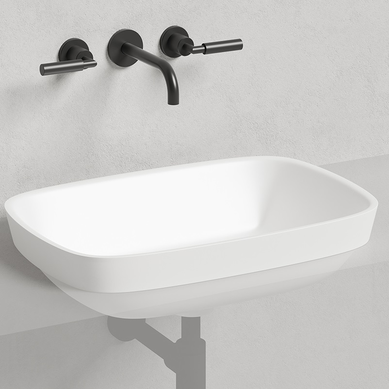 Раковина полувстраиваемая Salini Marea S-Stone 1802202M 59.8x39.8x16.5 (белый матовый), без донного клапана