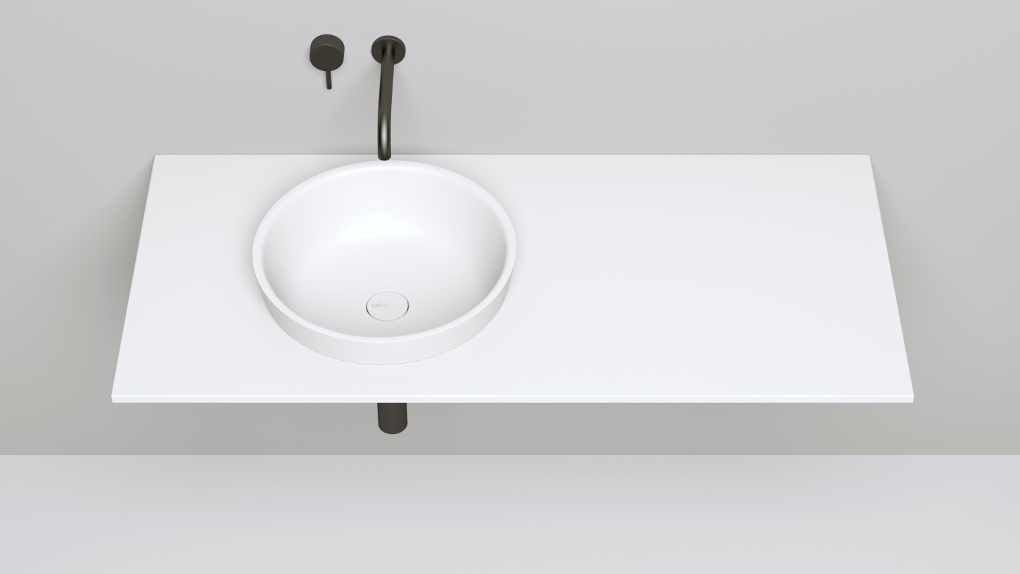 Раковина полувстраиваемая Salini Marea S-Stone 1802203M 41.5x41.5x16.5 (белый матовый), без донного клапана
