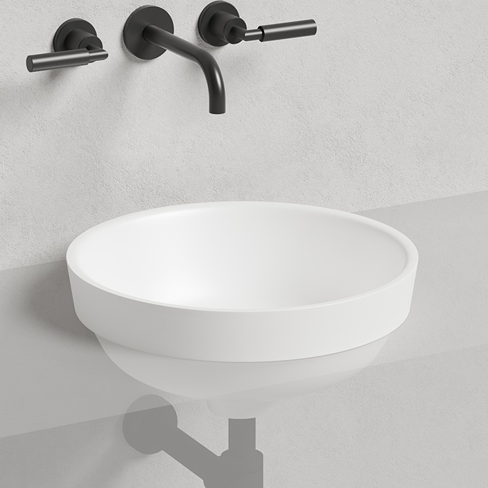 Раковина полувстраиваемая Salini Marea S-Stone 1802203M 41.5x41.5x16.5 (белый матовый), без донного клапана