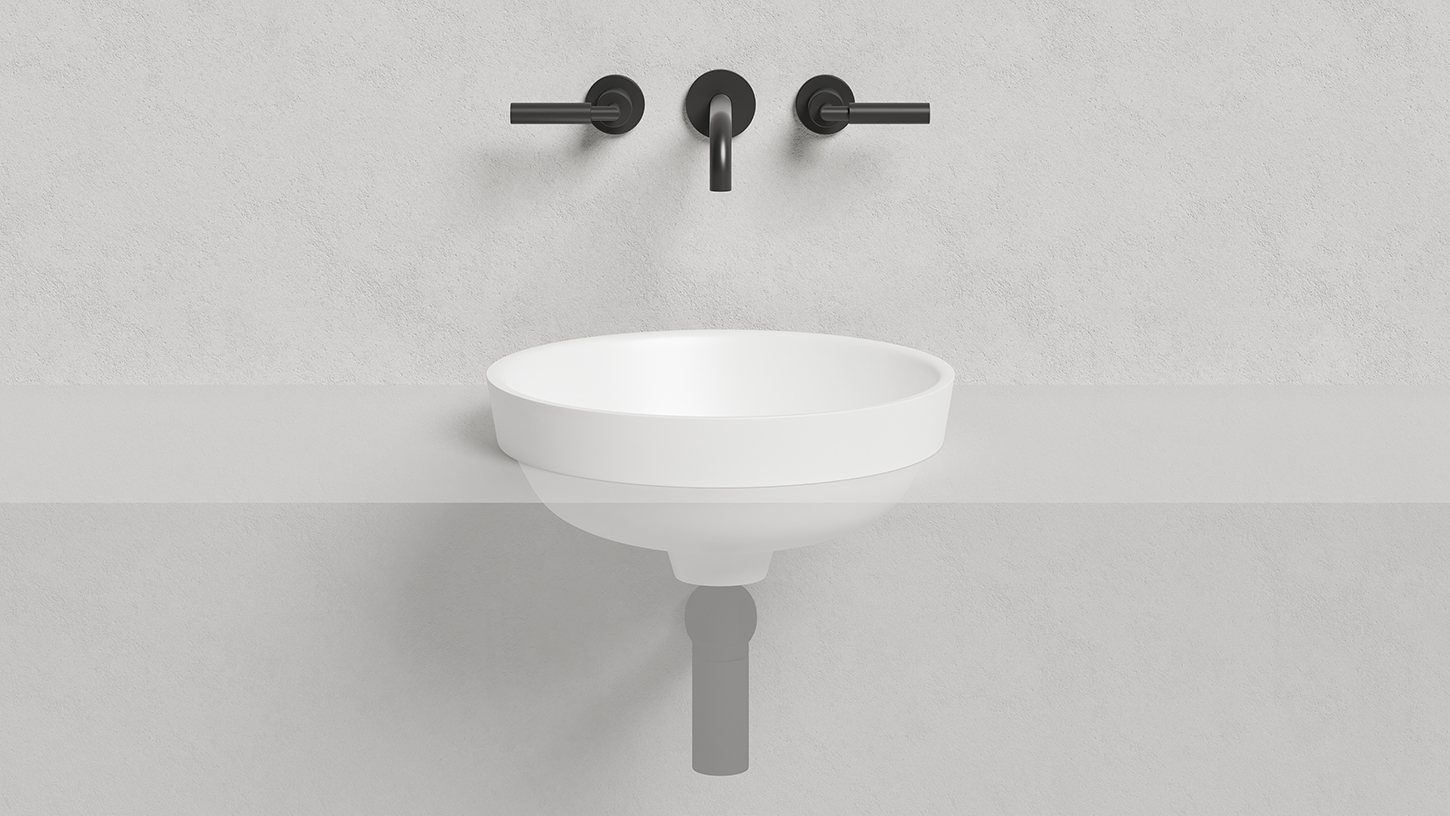 Раковина полувстраиваемая Salini Marea S-Stone 1802203MF 41.5x41.5x16.5 (покраска RAL полностью, матовый), без донного клапана