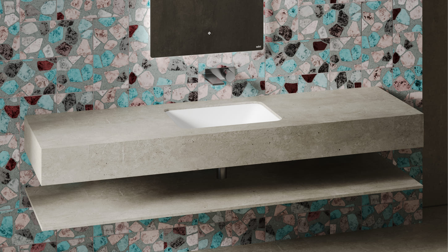 Раковина встраиваемая Salini Marea S-Sense 1802106GF 55x40x13.4 (покраска RAL полностью, глянцевый), без донного клапана