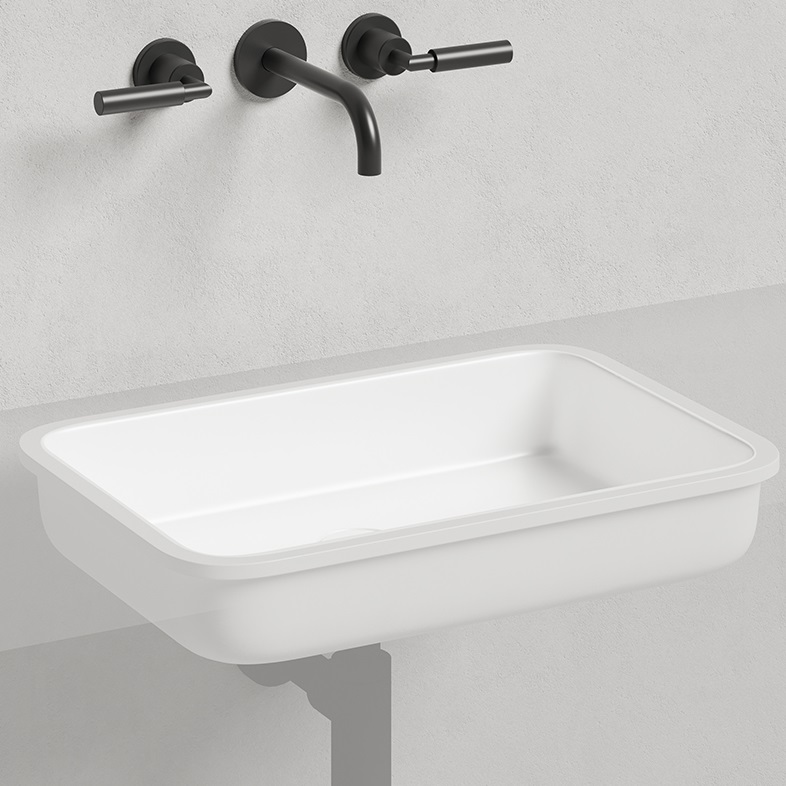 Раковина встраиваемая Salini Marea S-Stone 1802209M 54.5x38x12.6 (белый матовый), без донного клапана