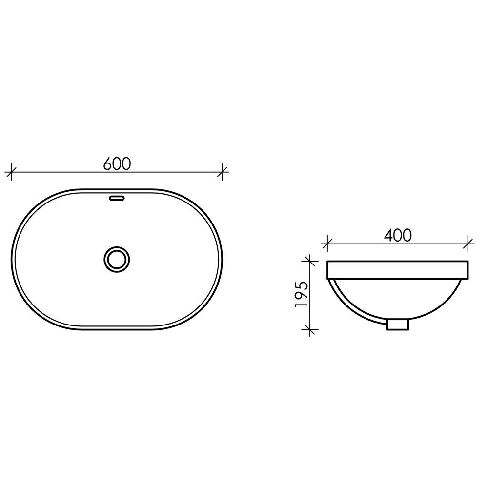 Раковина встраиваемая Ceramica Nova Element CN5020 60x40 (белый), без донного клапана