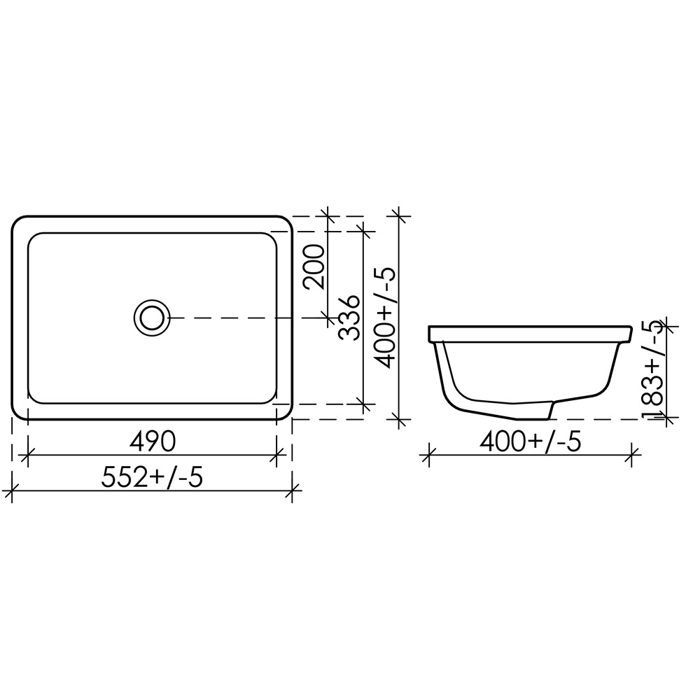 Раковина встраиваемая Ceramica Nova Element CN6045 55x40 (белый), без донного клапана