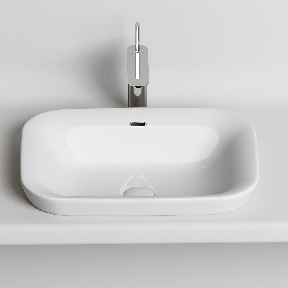 Раковина встраиваемая Ceramica Nova Element CN6041 58x40 (белый), без донного клапана