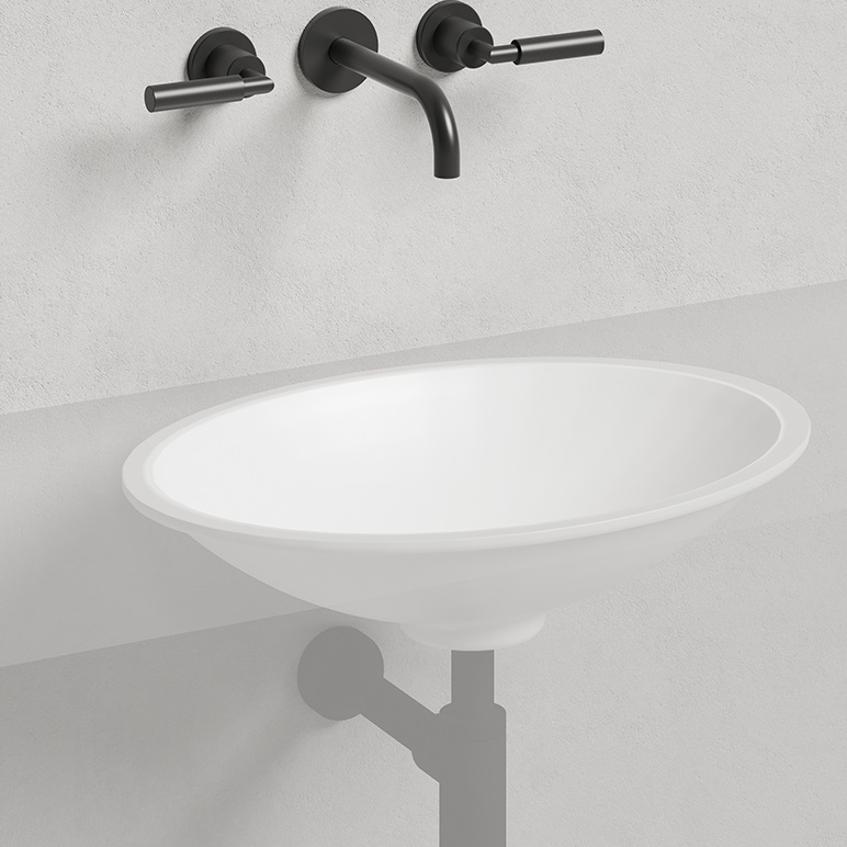 Раковина встраиваемая Salini Marea S-Stone 1802211M 55x40x13.5 (белый матовый), без донного клапана