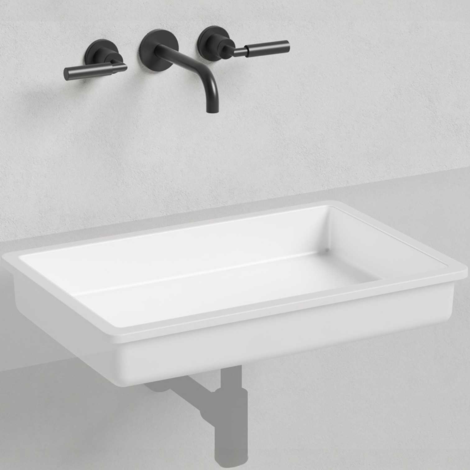 Раковина встраиваемая Salini Marea S-Stone 1802214M 60x40x12.8 (белый матовый), без донного клапана