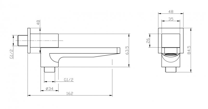 Излив BelBagno Romano ROM-BCA-CRM
