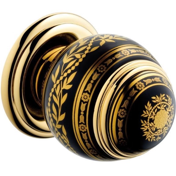 Ручка дверная одинарная Marquise noir decor Or A7F-F01-639V (золотой, черный)