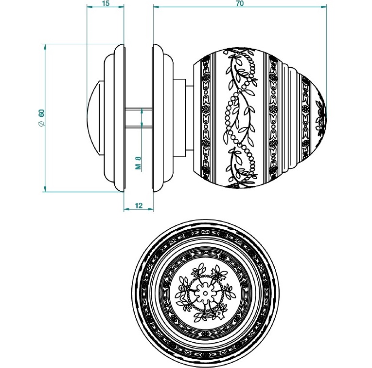 Ручка дверная одинарная Marquise noir decor Or A7F-F01-639V (золотой, черный)