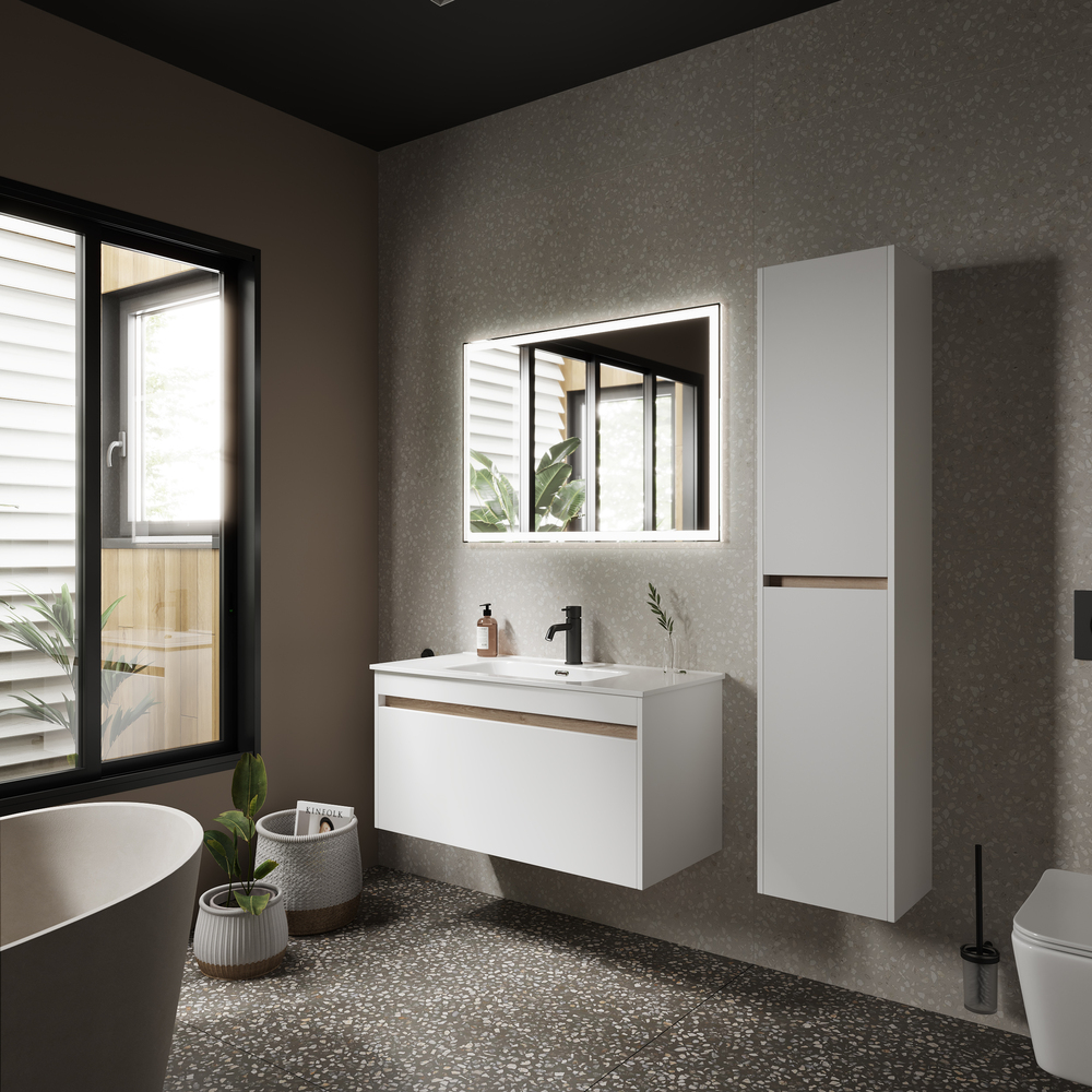 Шкаф-пенал  Sancos Smart PSM35W 35х30х160 (белый), глянец