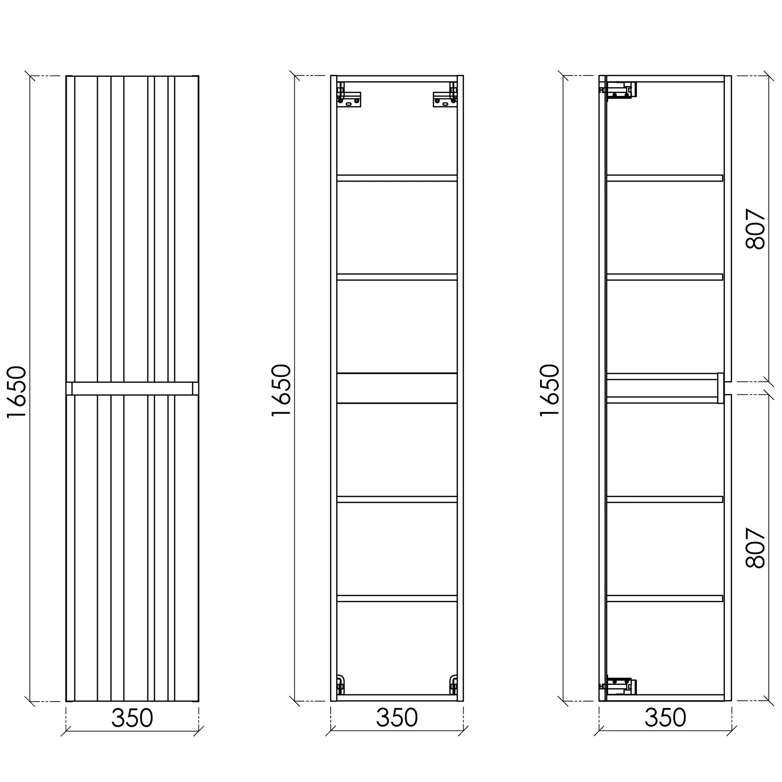 Шкаф подвесной Sancos Ламель PLM35W 35х35х165 (белый)