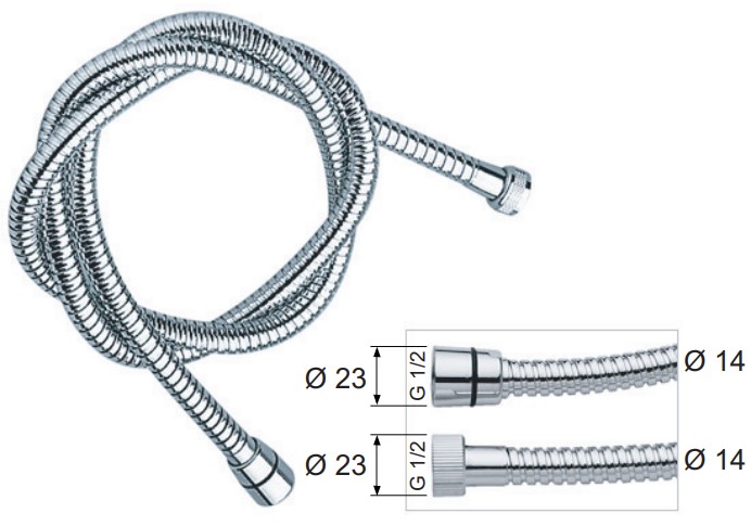 Шланг для душа 150 см. Remer 332CN150 (хром)