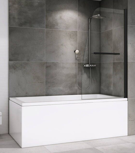 Шторка на ванну Abber Ewiges Wasser AG50080B 80х140 (черный)