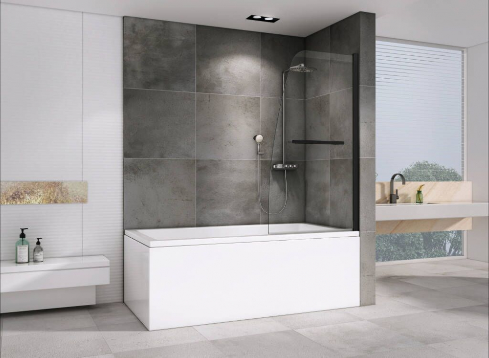Шторка на ванну Abber Ewiges Wasser AG50080B 80х140 (черный)