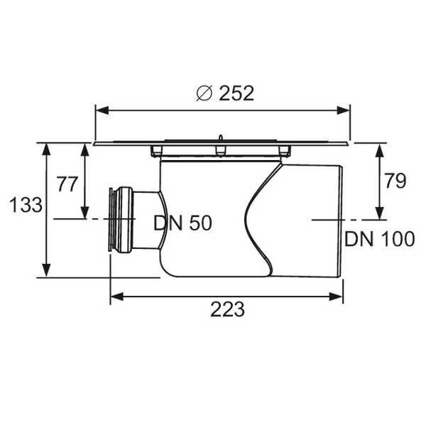 Сифон горизонтальный с универсальным фланцем Seal System Tece TECEdrainpoint S DN100 3607500