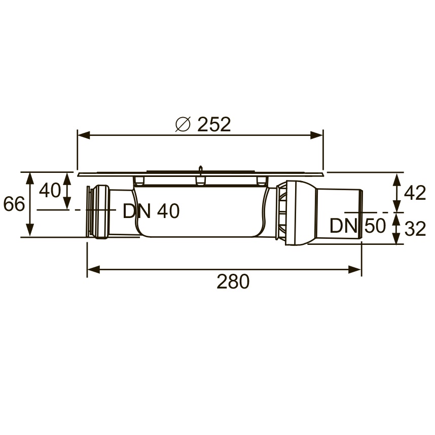Сифон низкий горизонт. с универсальным фланцем Seal System Tece TECEdrainpoint S DN50 3601400