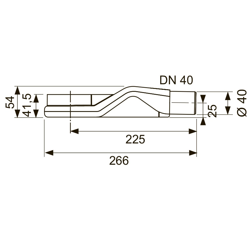 Сифон низкий боковой слив Tece TECEdrainline DN 40 650004