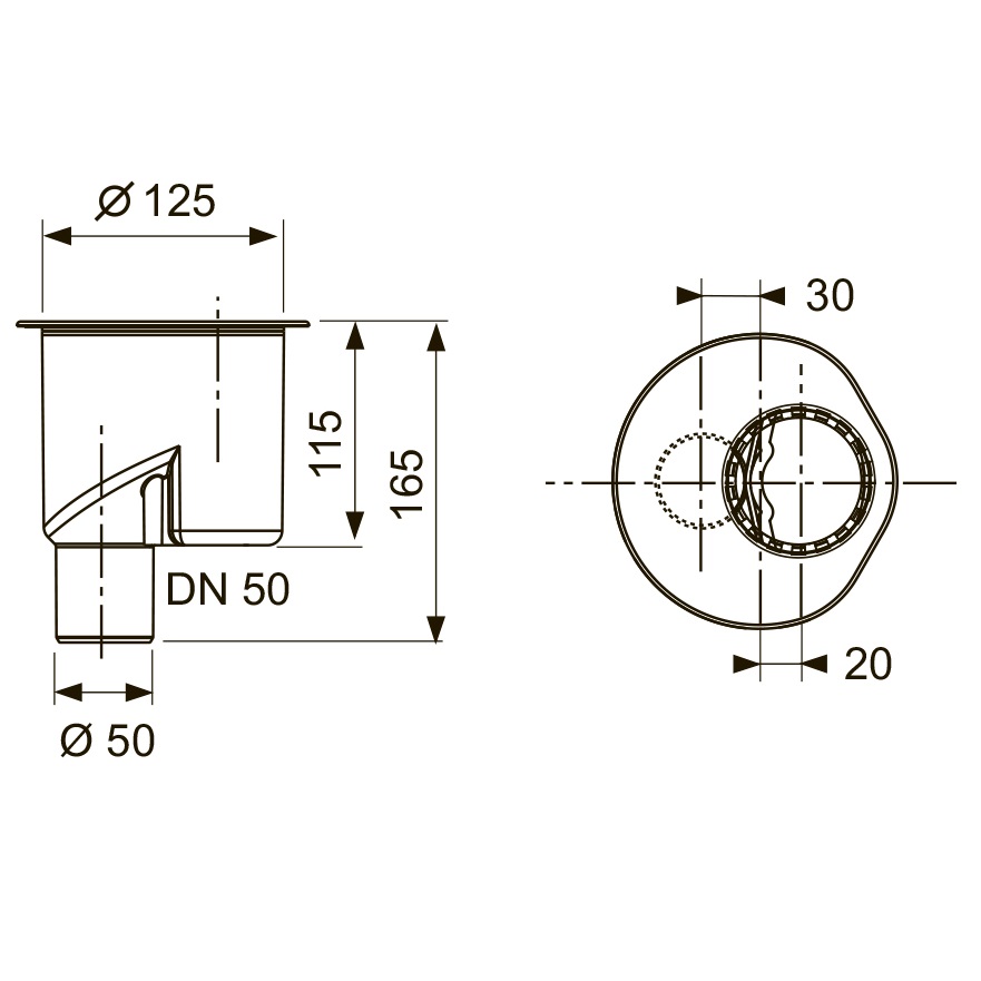 Сифон вертикальный Tece TECEdrainline DN 50 650003