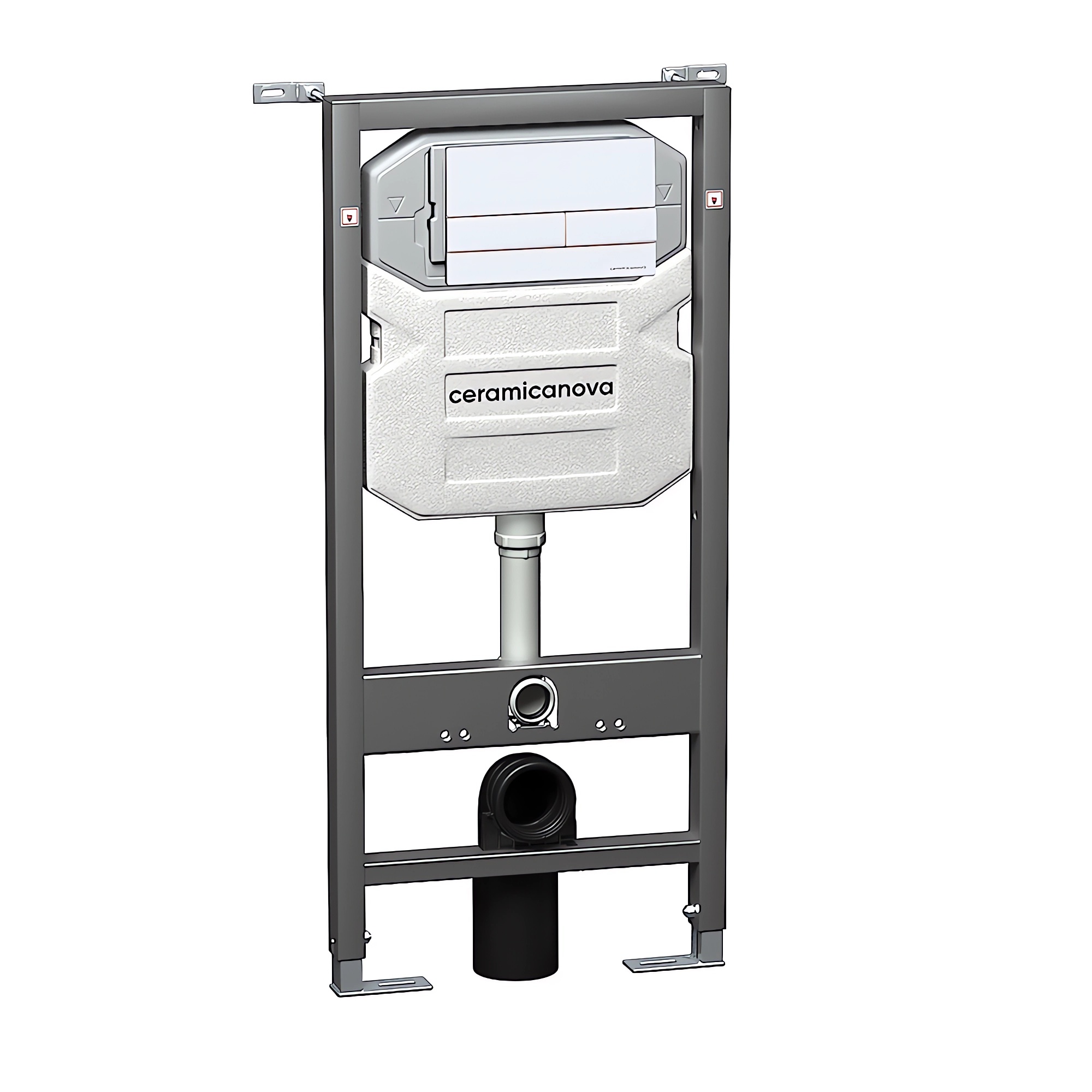 Система инсталляции для унитазов Ceramica Nova Envision CN1002W с кнопкой смыва Flat (белый) и креплениями