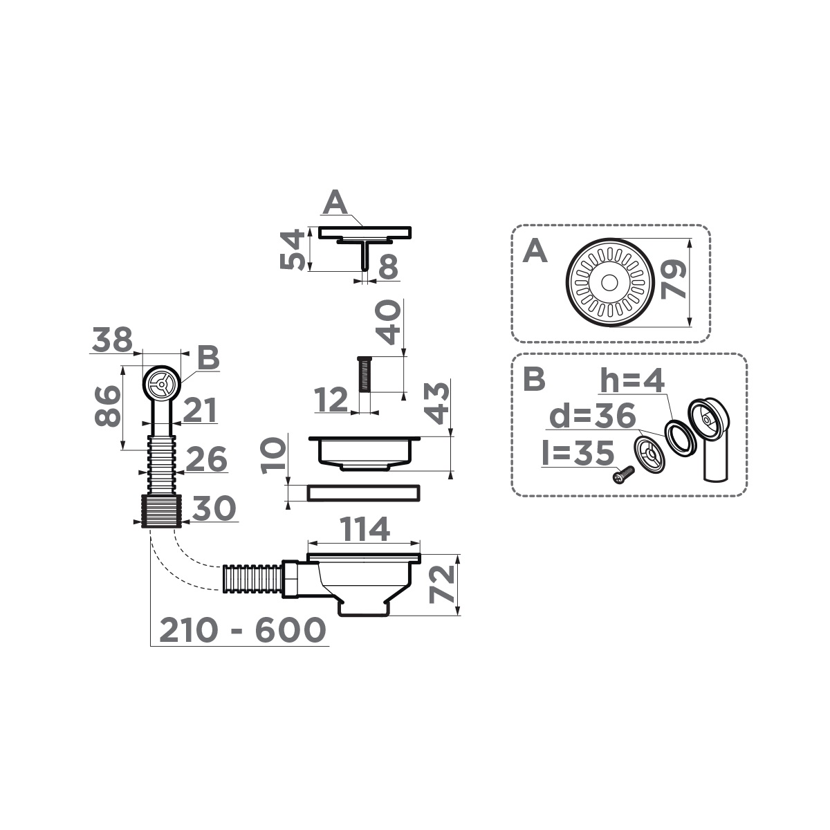 Слив-перелив Omoikiri D-01 AB 4996529