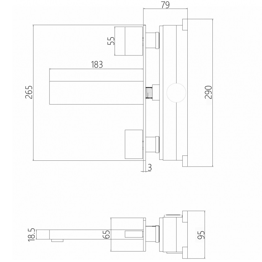 Смеситель для раковины Abber Daheim AF82122NG (оружейная сталь), скрытого монтажа
