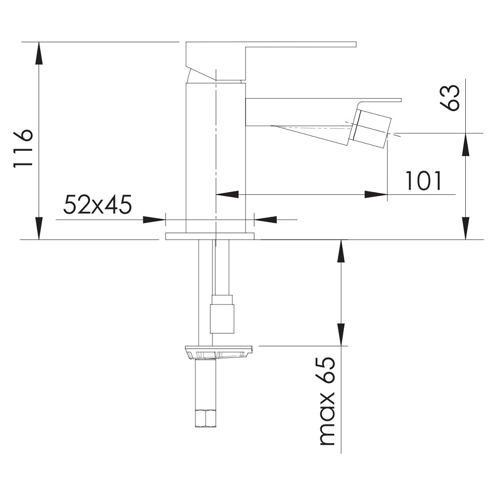 Смеситель для биде Remer Q-Design QD21 (хром), без донного клапана