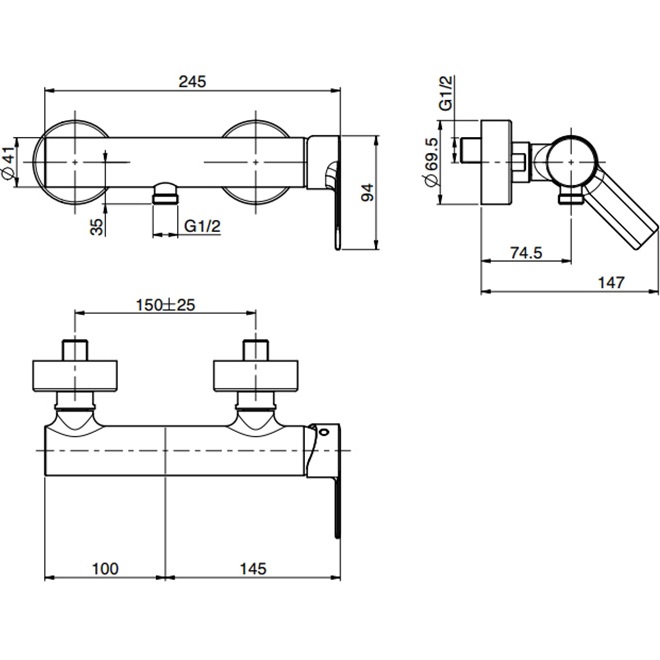 Смеситель для душа Fima Carlo Frattini Mast F3135/1OR (золотой), без излива