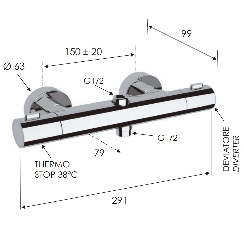 Смеситель для душа Remer Elegance EQ32 (хром)